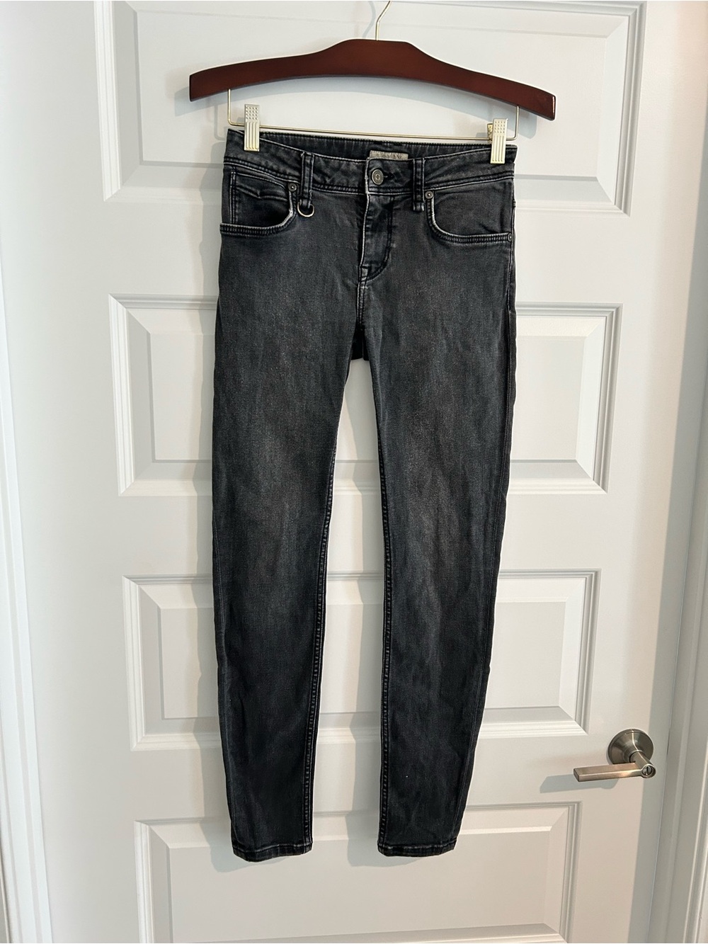 Burberry Brit Westbourne Skinny Ankle Jeans Faded Black Gray Size 25